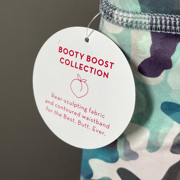 NEW Spanx Pants Womens Medium blue green purple camo athletic leggings gym - Picture 8 of 13